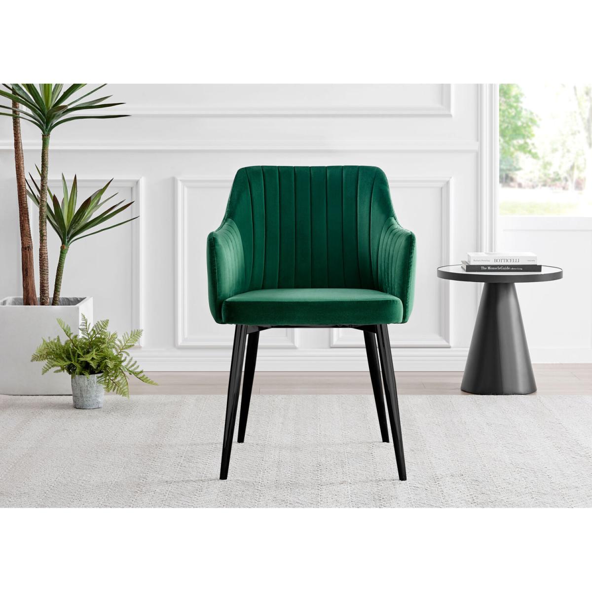 Otto Dark Walnut Solid Wood Dining Table and 4 Calla Black Leg Chairs - Mustard – image 24