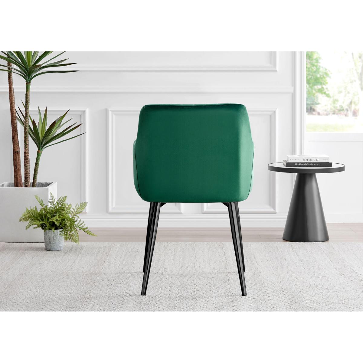 Otto Dark Walnut Solid Wood Dining Table and 4 Calla Black Leg Chairs - Mustard – image 25