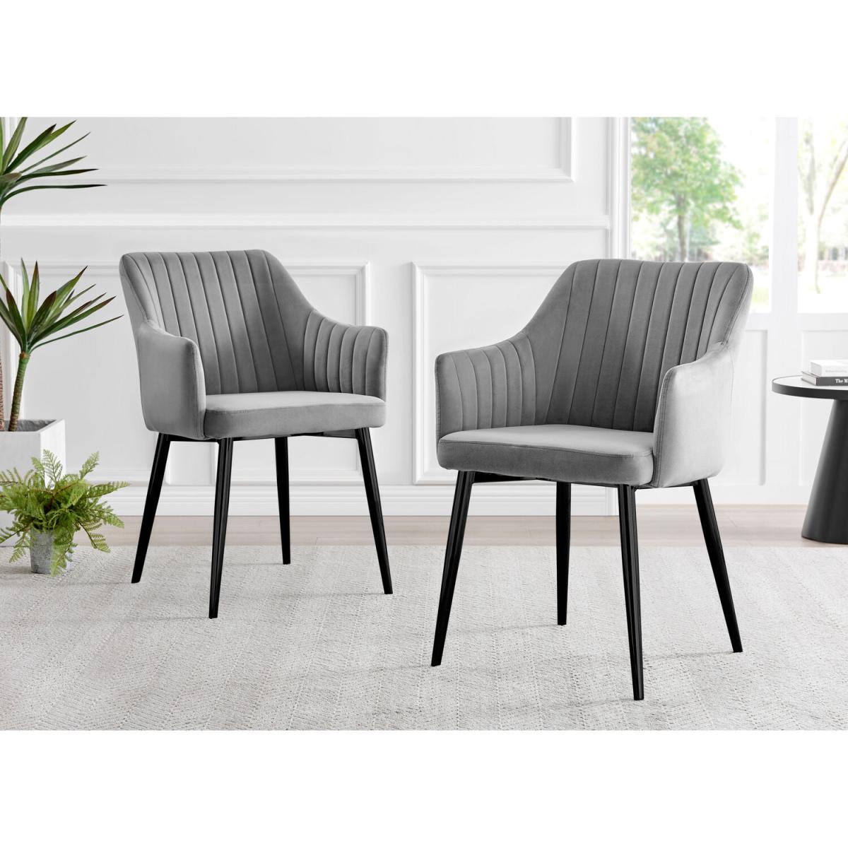 Otto Dark Walnut Solid Wood Dining Table and 4 Calla Black Leg Chairs - Mustard – image 30