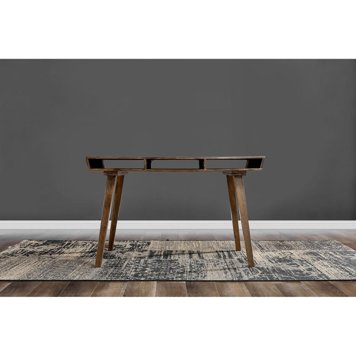 Otto Dark Walnut Solid Wood Dining Table and 4 Calla Black Leg Chairs - Mustard – image 4