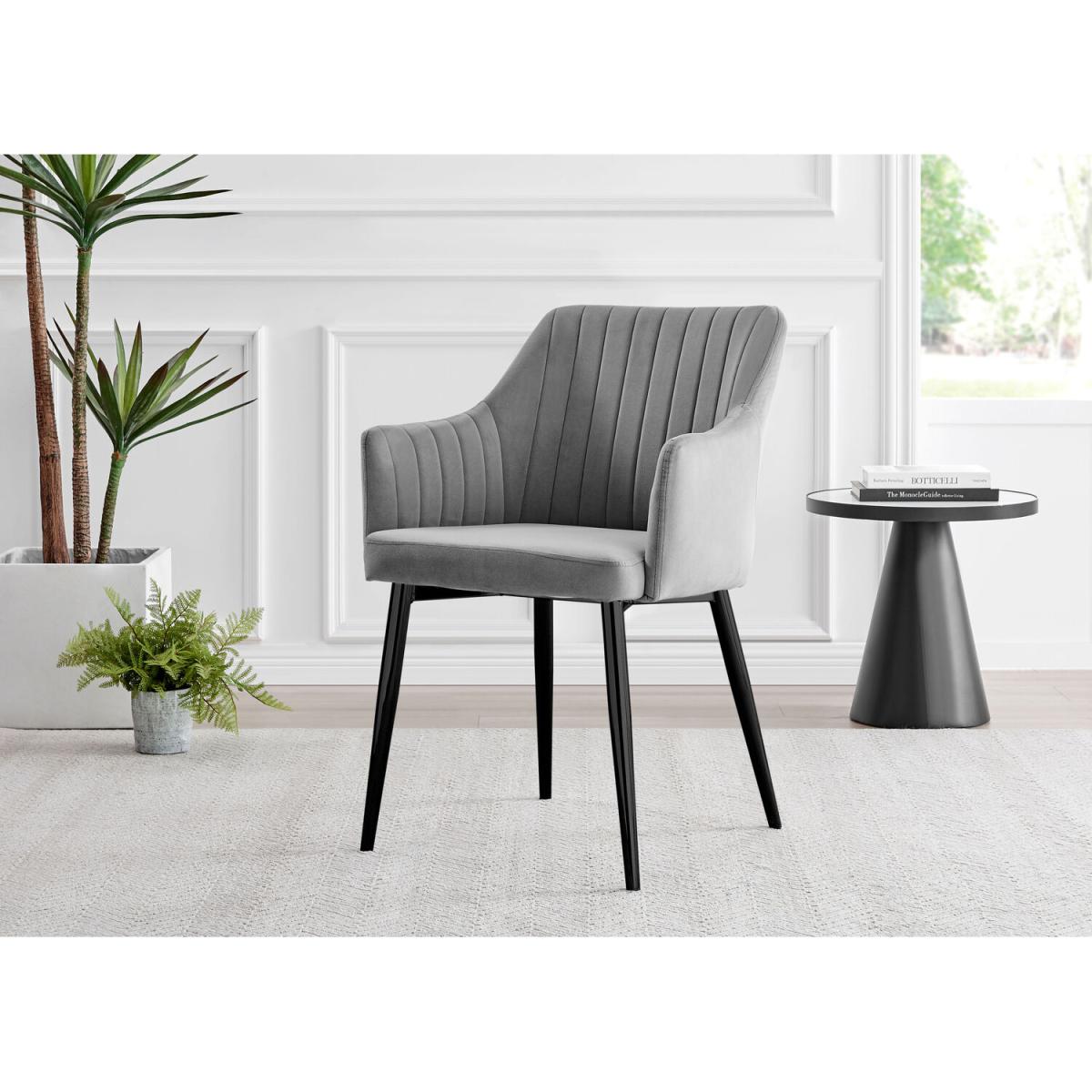 Otto Dark Walnut Solid Wood Dining Table and 4 Calla Black Leg Chairs - Mustard – image 31