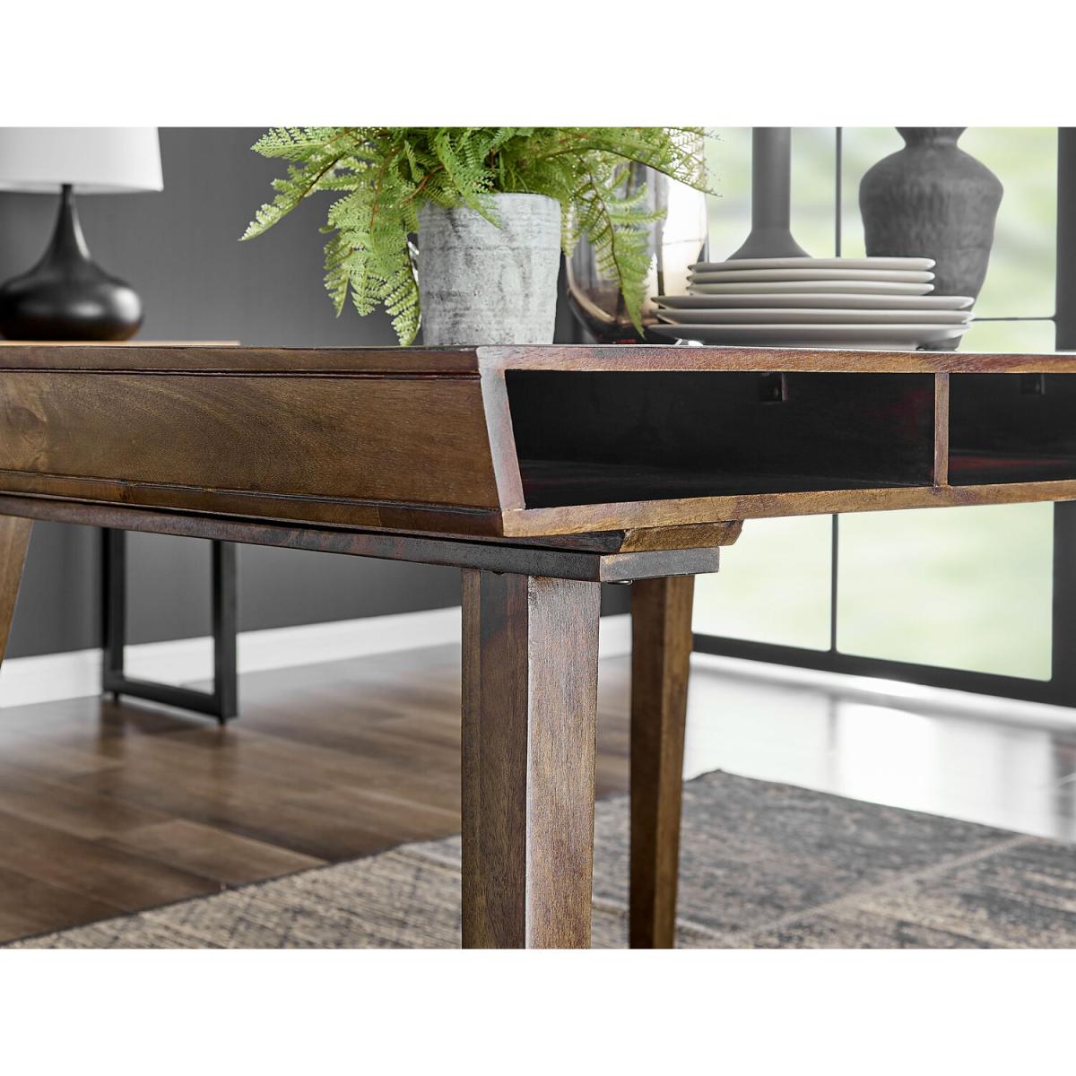 Otto Dark Walnut Solid Wood Dining Table and 4 Calla Black Leg Chairs - Mustard – image 5