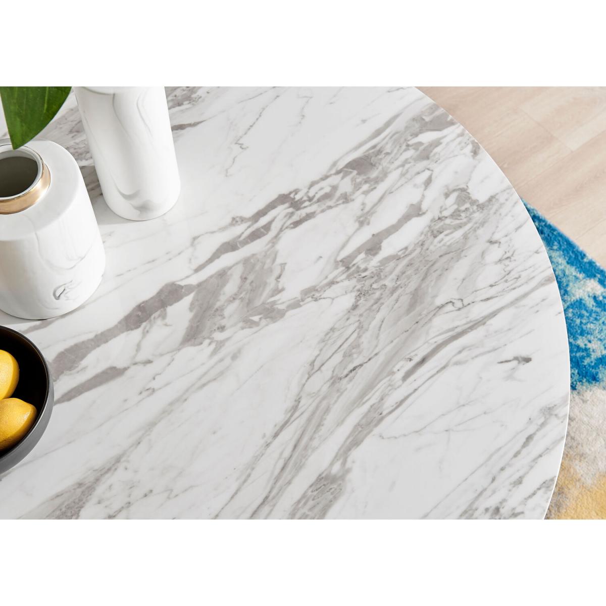 Novara White Marble Effect 120cm Dining Table 4 Pesaro Silver Chairs - Navy – image 11