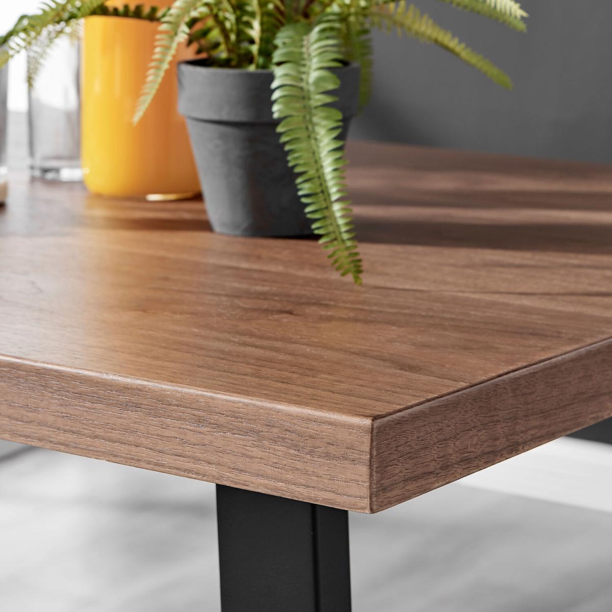Kylo Brown Wood Effect Dining Table  4 Halle Chairs - Light Grey – image 9