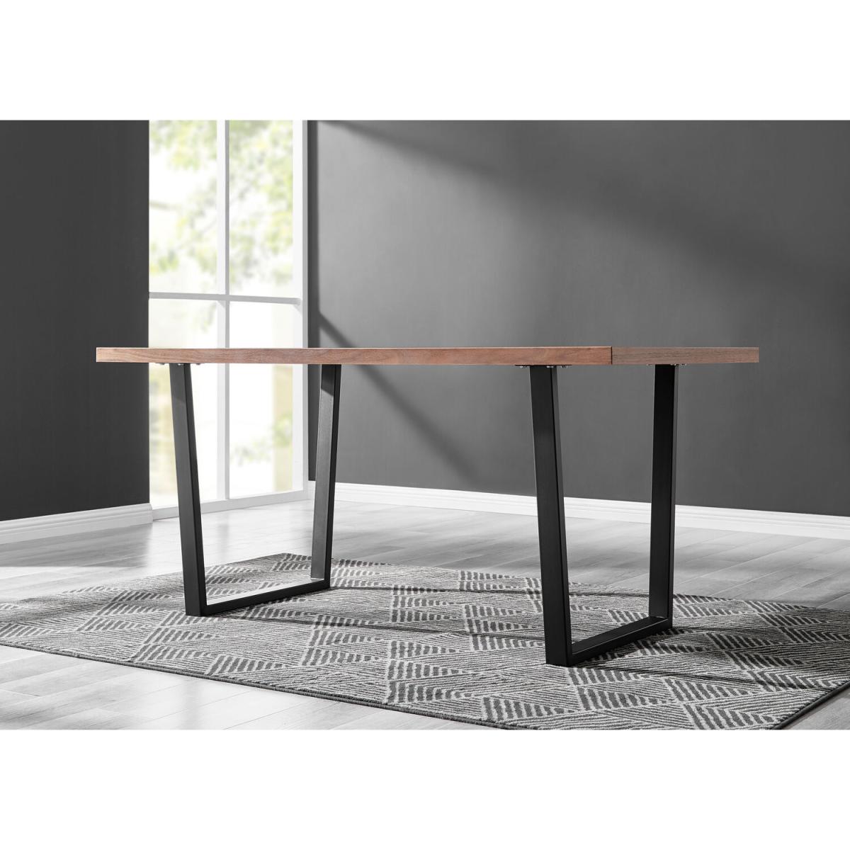 Kylo Brown Wood Effect Dining Table  6 Corona Silver Chairs - Black – image 12