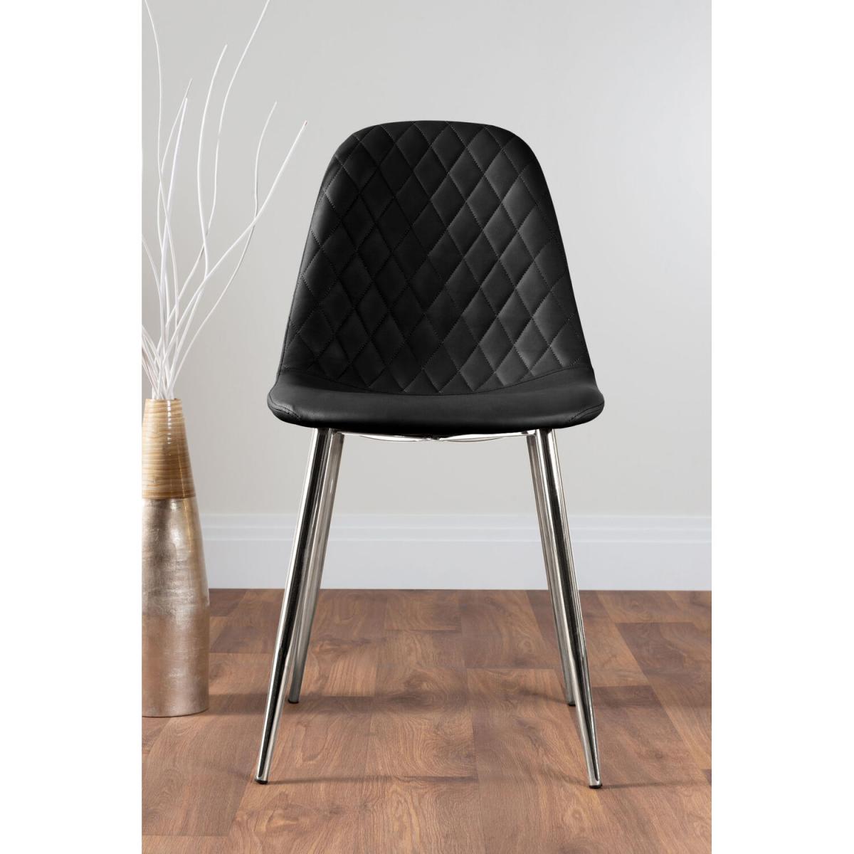 Kylo Brown Wood Effect Dining Table  6 Corona Silver Chairs - Black – image 3