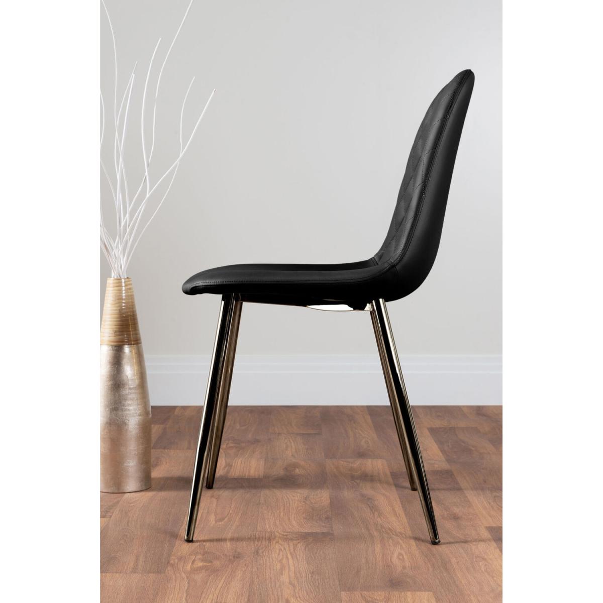 Kylo Brown Wood Effect Dining Table  6 Corona Silver Chairs - Black – image 4