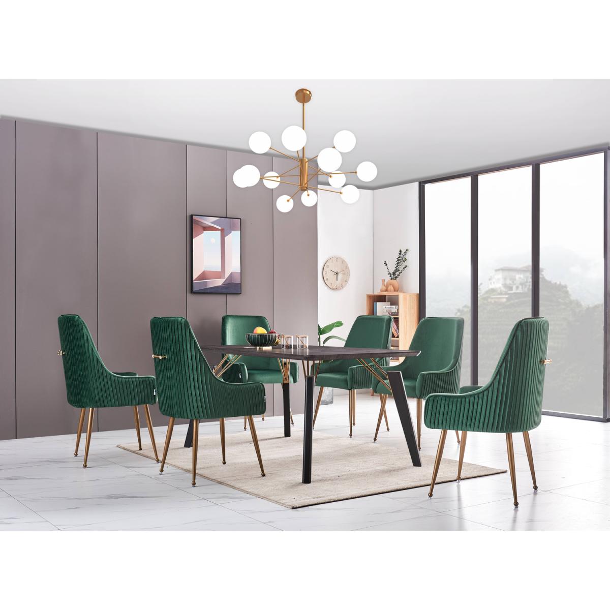 Soho Cosmo LUX Dining Set Include a Table and 6 Velvet Upholstered Chairs - Blue – image 20
