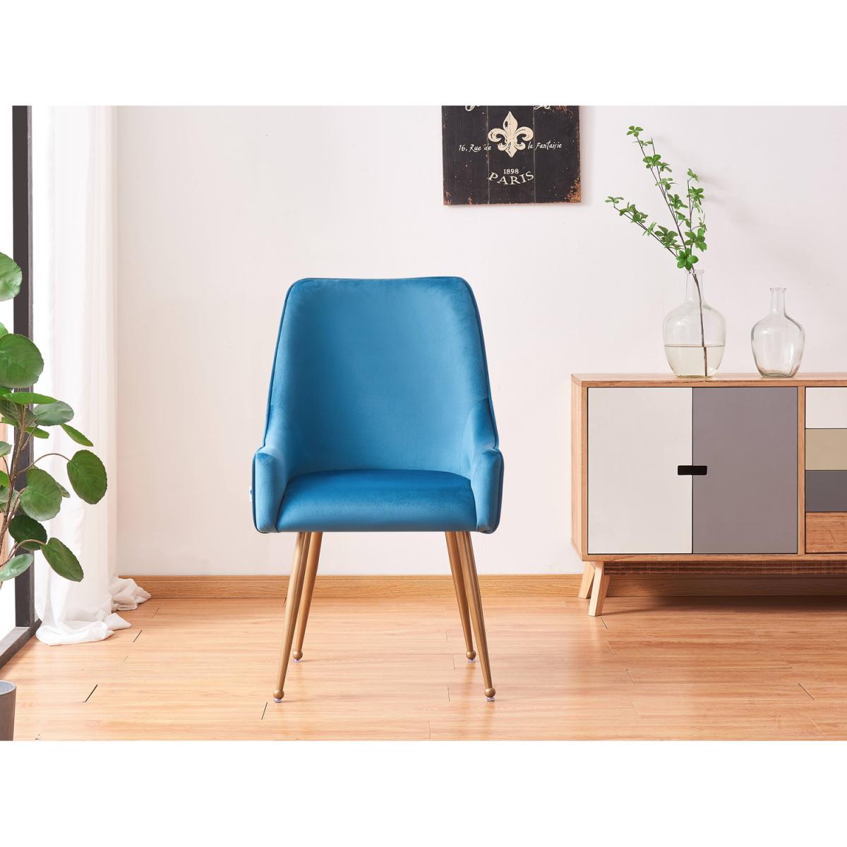 Soho Cosmo LUX Dining Set Include a Table and 6 Velvet Upholstered Chairs - Blue – image 3