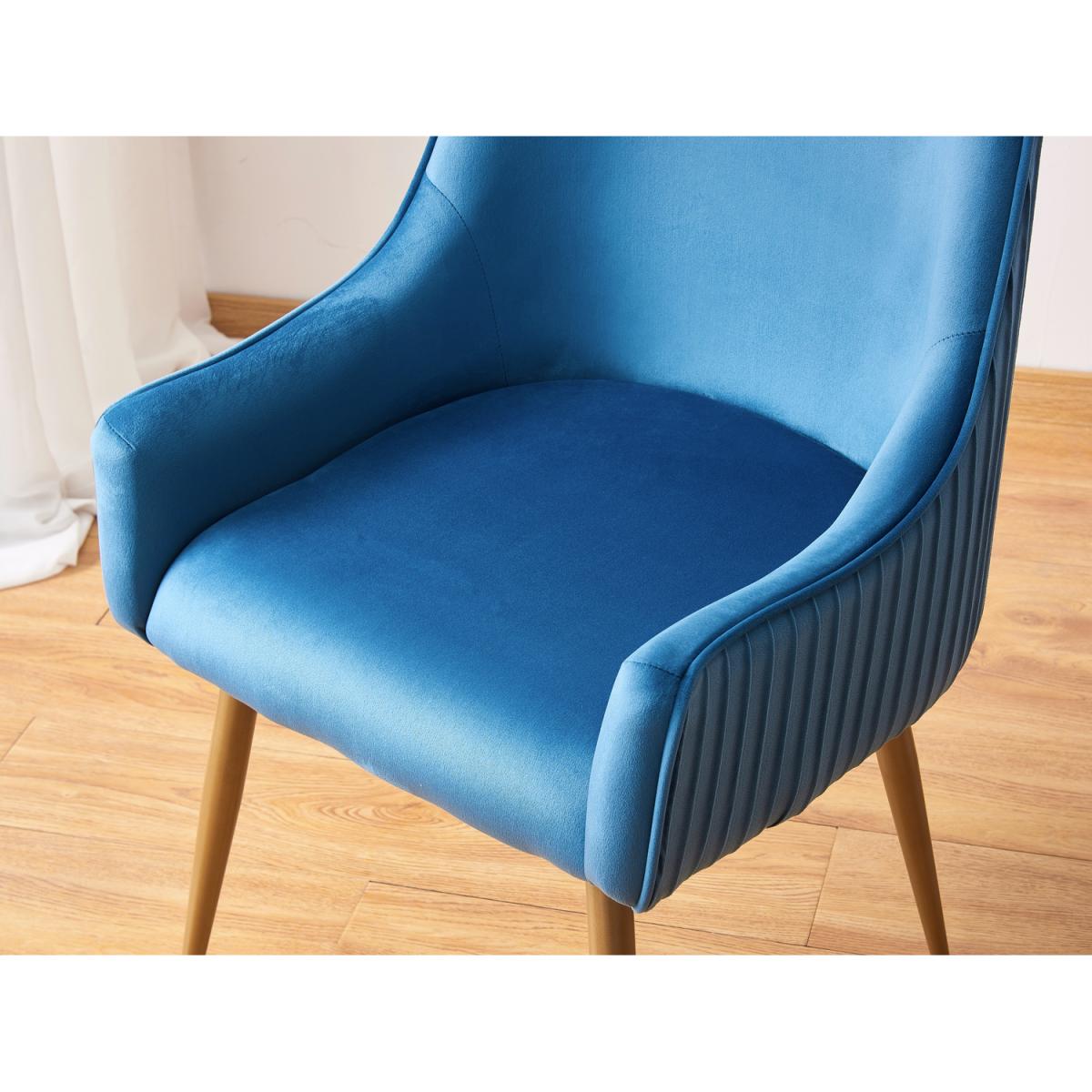 Soho Cosmo LUX Dining Set Include a Table and 6 Velvet Upholstered Chairs - Blue – image 4