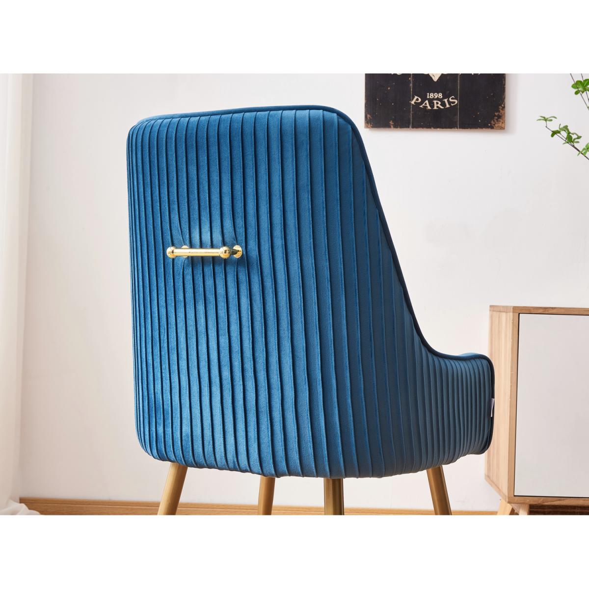 Soho Cosmo LUX Dining Set Include a Table and 6 Velvet Upholstered Chairs - Blue – image 5