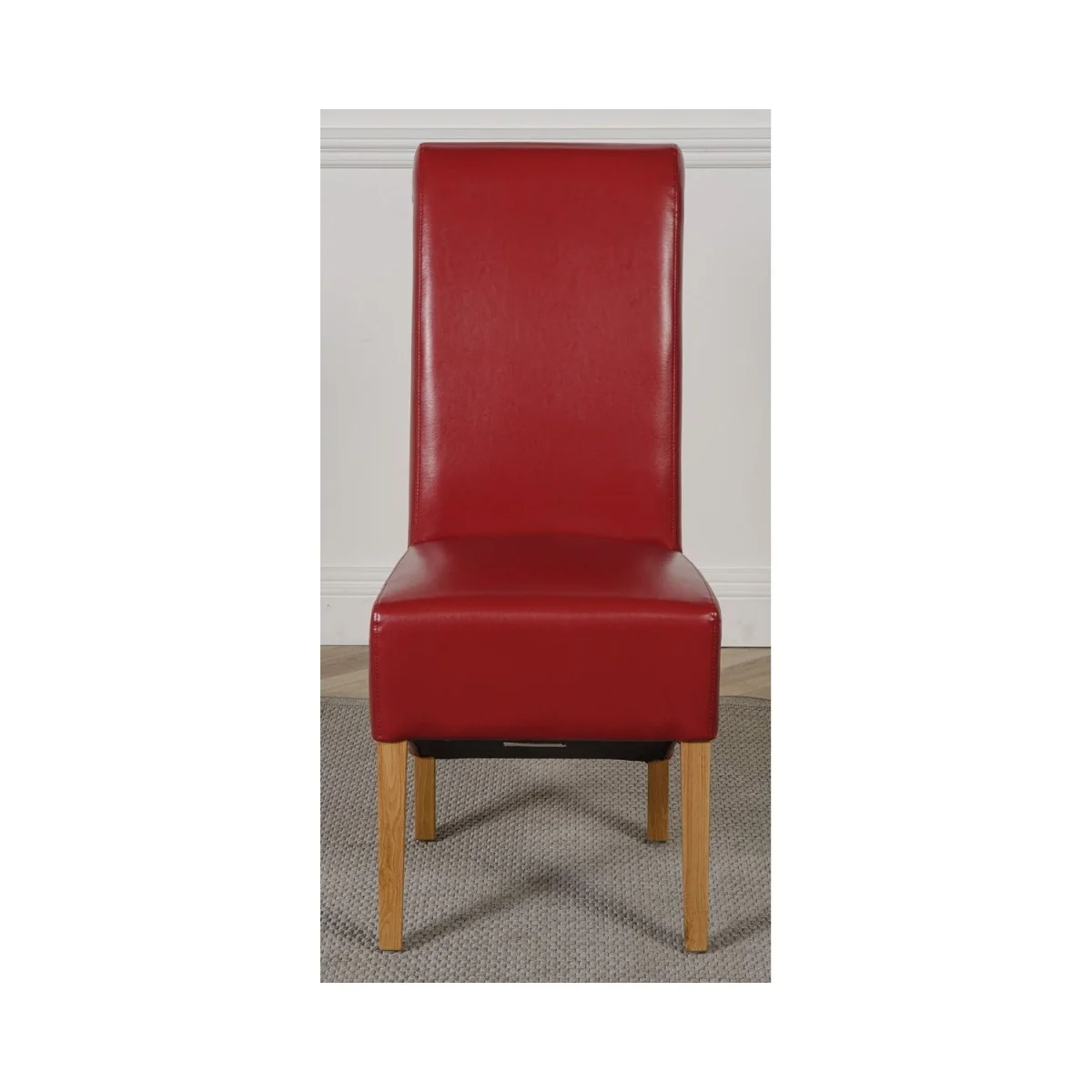 Valencia 160 cm x 90 cm Glass Dining Table & 4 Chairs Dining Set - Montana Burgundy Leather Chairs - Red – image 2