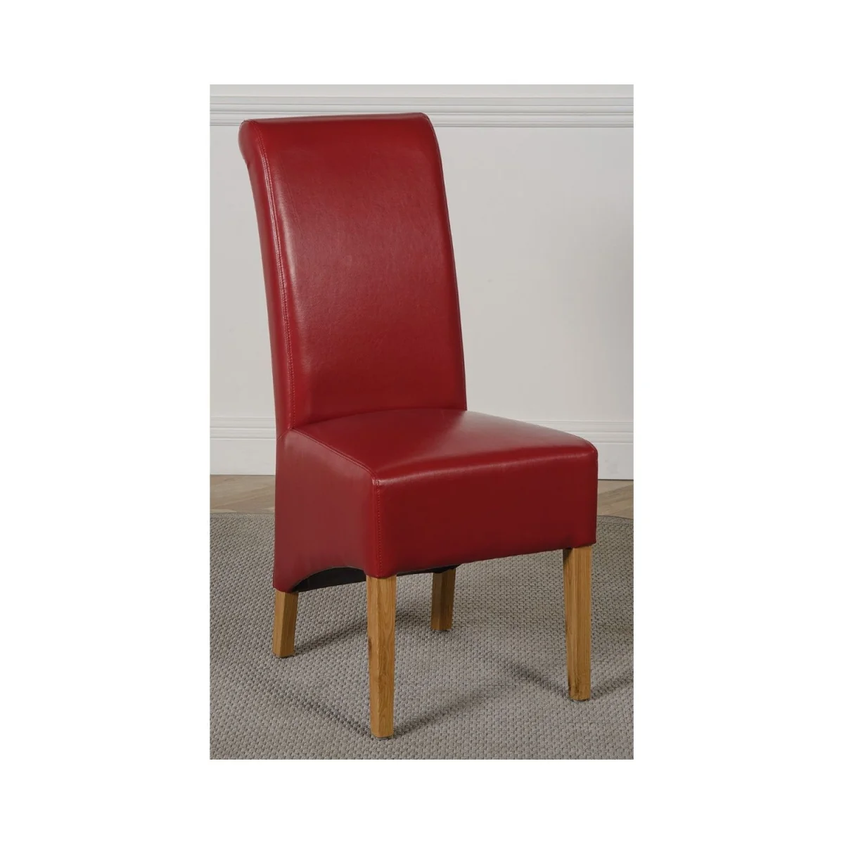 Valencia 160 cm x 90 cm Glass Dining Table & 4 Chairs Dining Set - Montana Burgundy Leather Chairs - Red – image 3