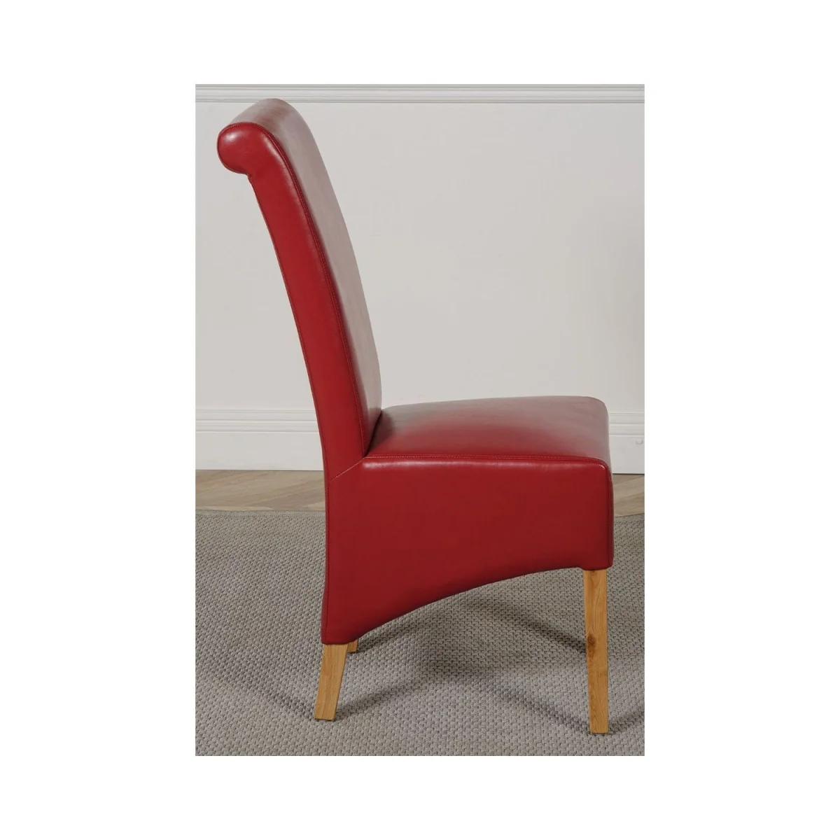 Valencia 160 cm x 90 cm Glass Dining Table & 4 Chairs Dining Set - Montana Burgundy Leather Chairs - Red – image 4