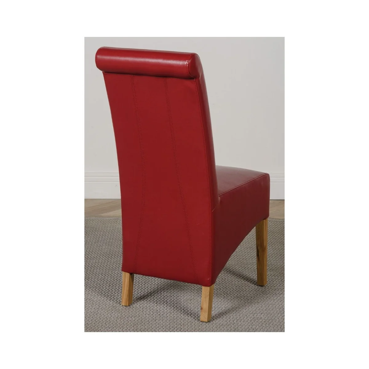 Valencia 160 cm x 90 cm Glass Dining Table & 4 Chairs Dining Set - Montana Burgundy Leather Chairs - Red – image 5
