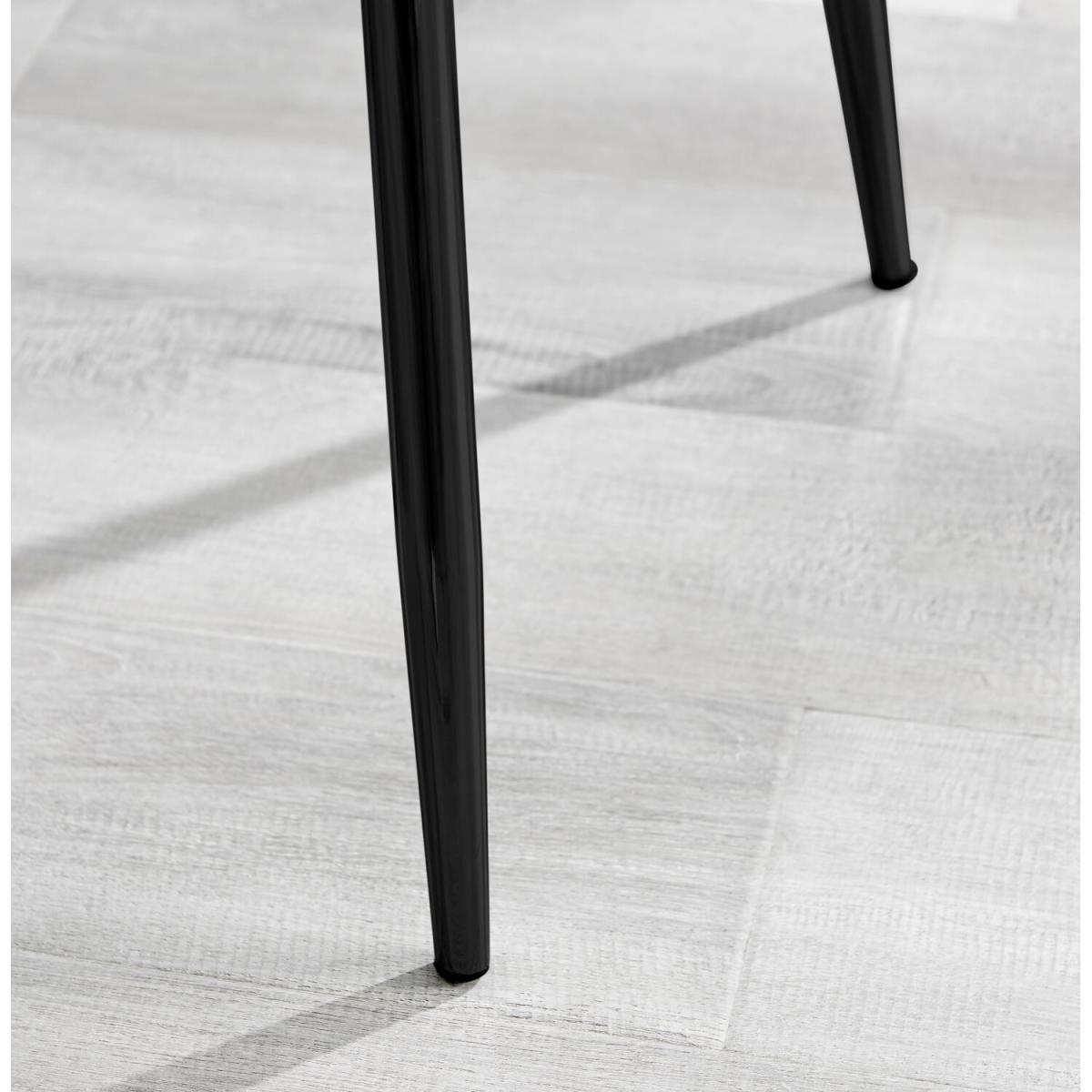 Kylo White High Gloss Dining Table and 4 Nora Black Leg Chairs - Blue – image 6