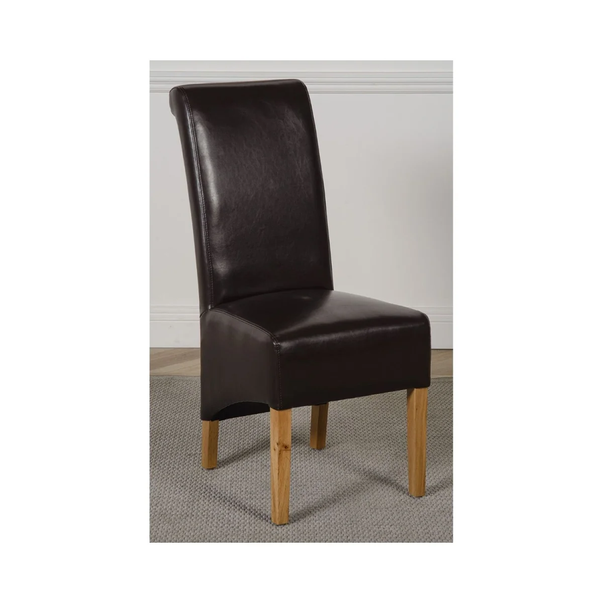 Dakot 152 x 87cm Medium Oak Dining Table and 6 Montana Leather Chairs - Brown – image 5