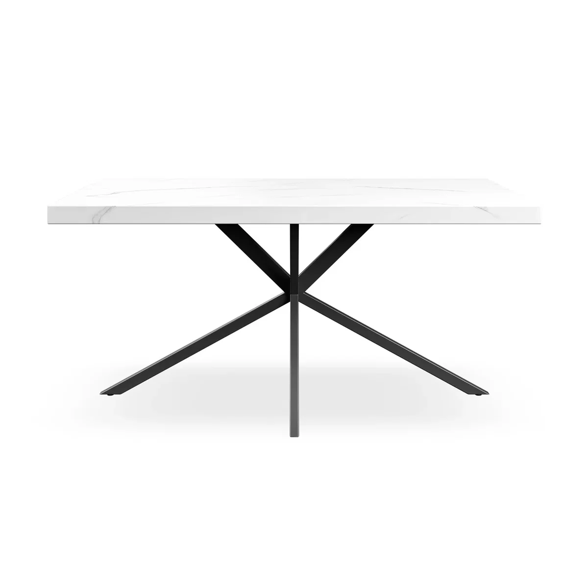 Donni White Marble Top Rectangle Dining Table & 4 Raye Velvet Chairs - Mustard – image 4