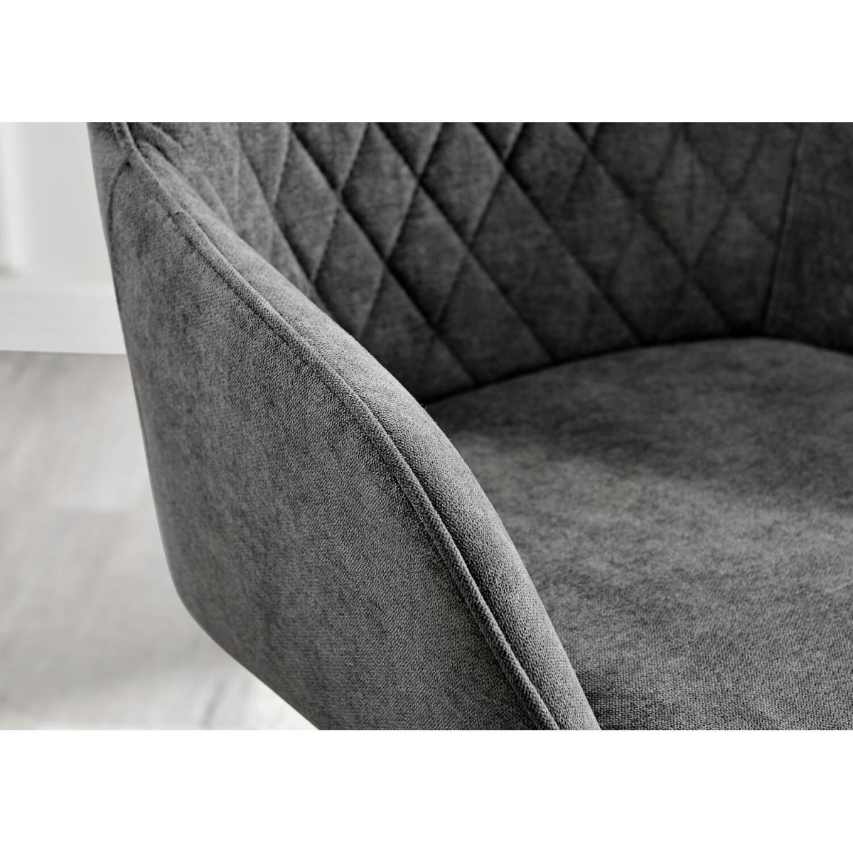 Kylo White Marble Effect Dining Table and 4 Falun Silver Leg Chairs - Dark Grey – image 8