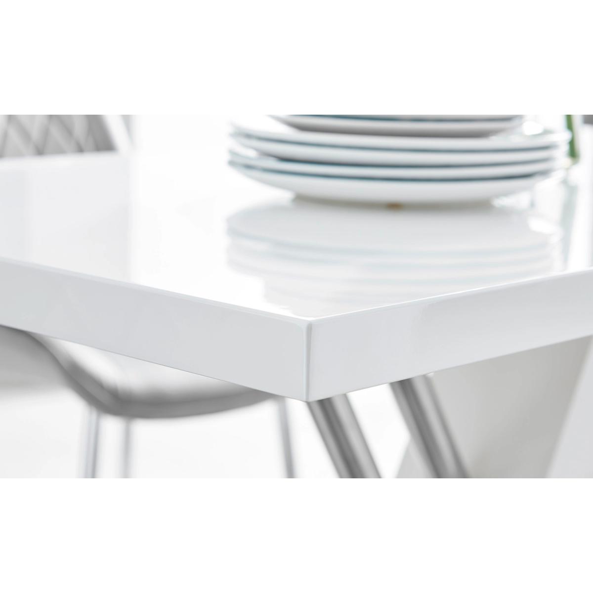Sorrento White Dining Table  6 Milan Dining Chairs - Grey – image 5