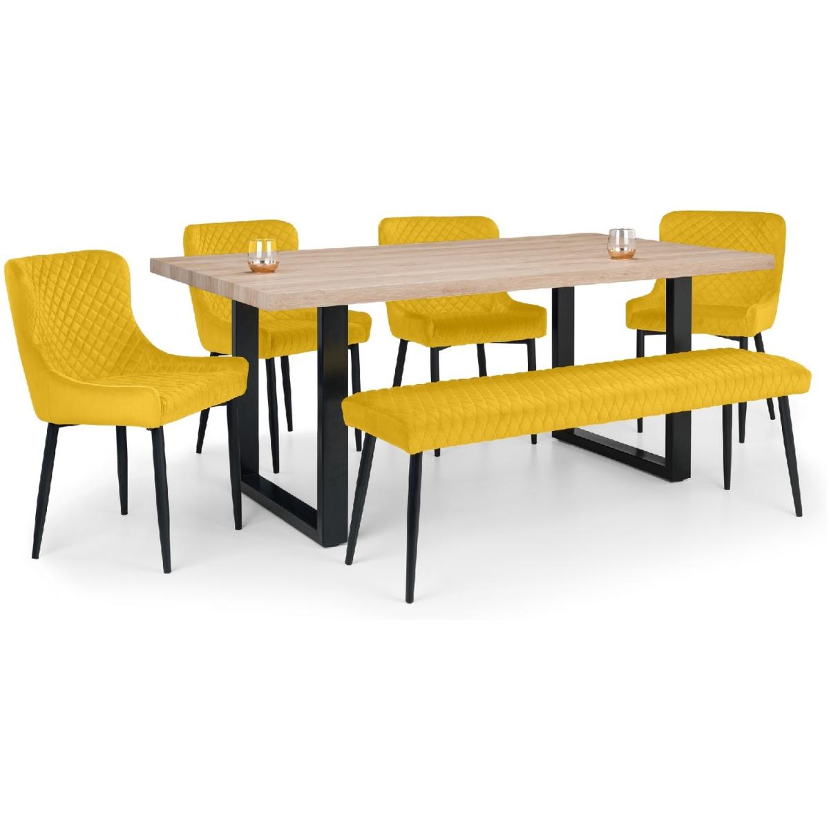 Berwick Rectangluar Table, Luxe Low Bench and 4 Luxe Chairs Set - Grey – image 4