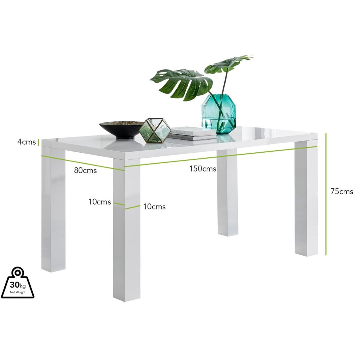 Pivero 6 White Dining Table and 6 Pesaro Black Leg Chairs - Green – image 16