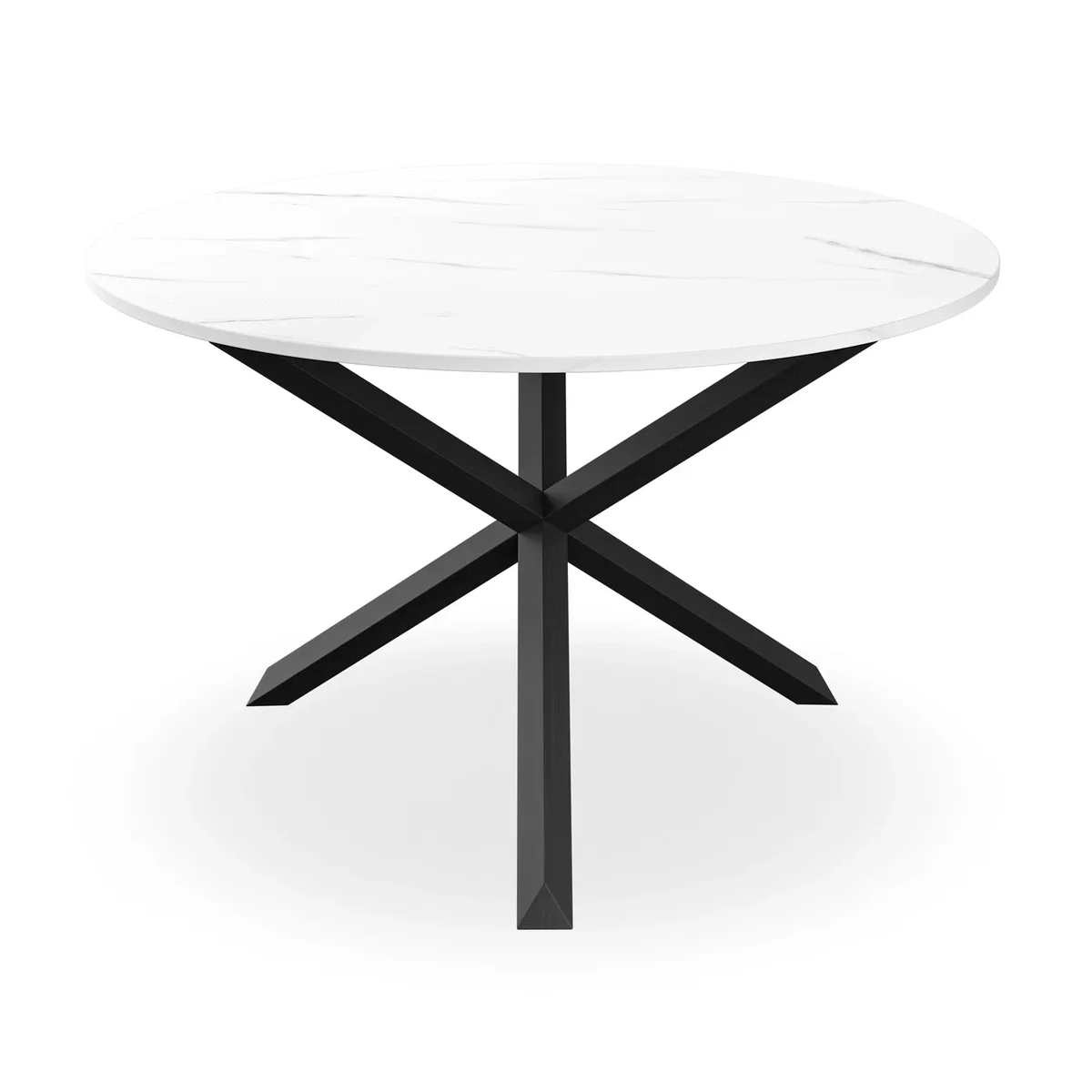 Malvern Marble Effect Top Round Dining Table & 4 Raye Velvet Chairs - Green – image 4