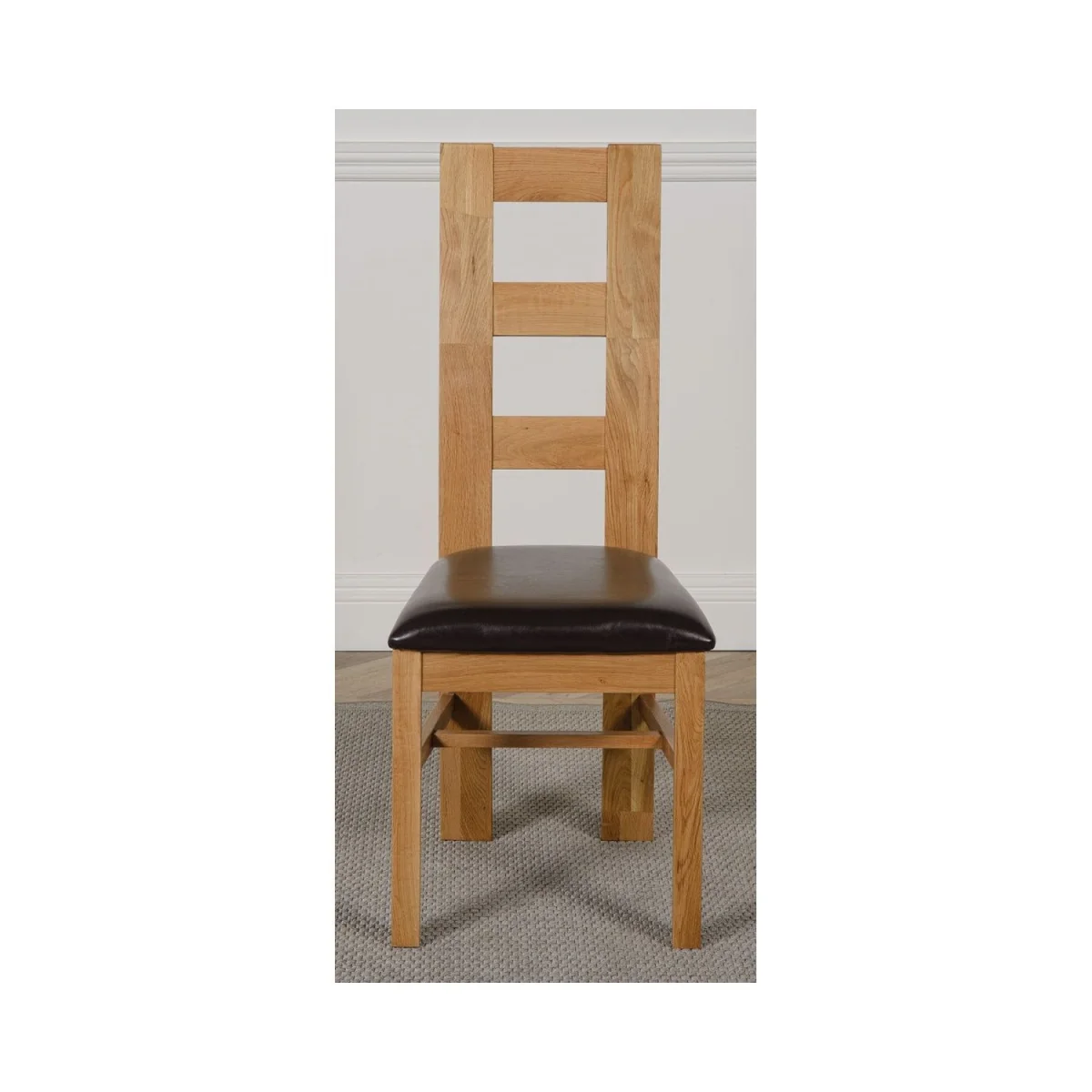 Oslo 150 x 90 cm Medium Oak Dining Table and 6 Yale Chairs - Brown – image 2