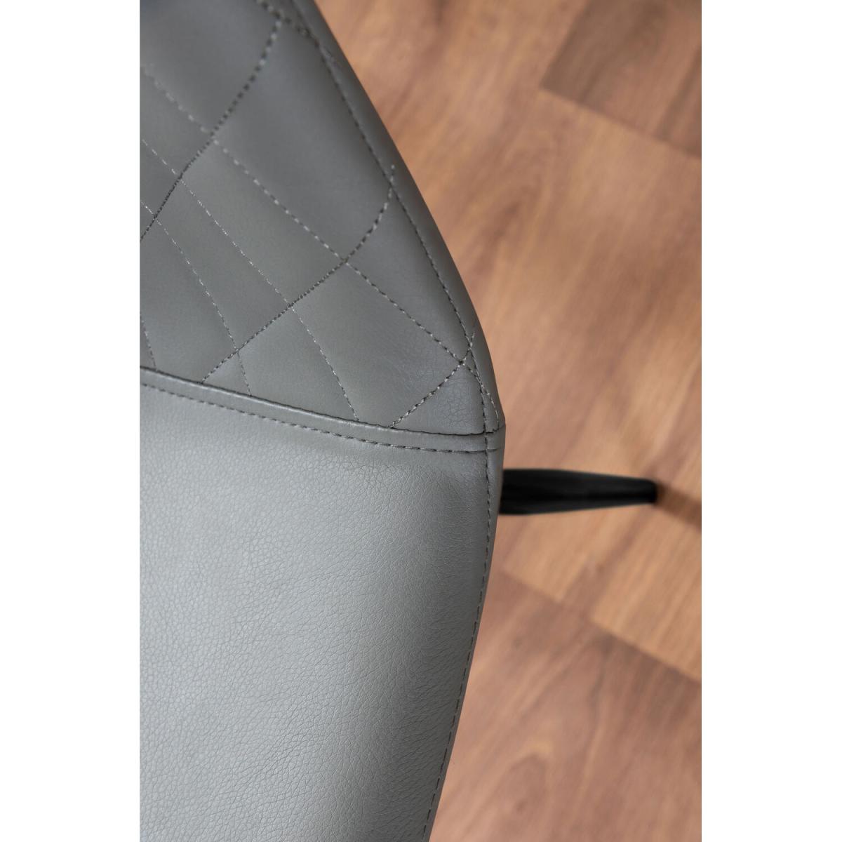 Palma Black Semi Gloss Round Dining Table and 6 Corona Black Leg Chairs - Grey – image 4