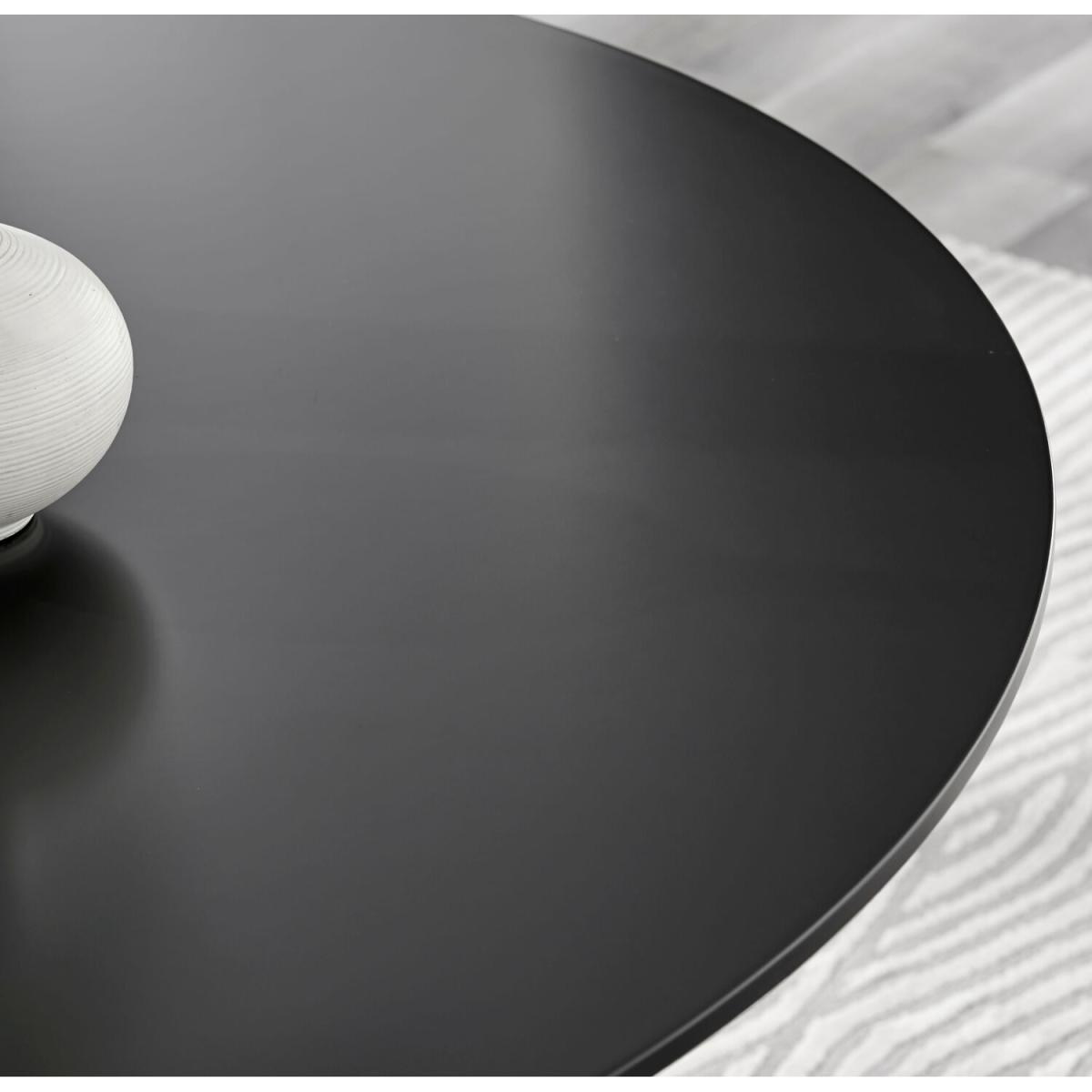 Palma Black Semi Gloss Round Dining Table and 6 Corona Black Leg Chairs - Grey – image 7