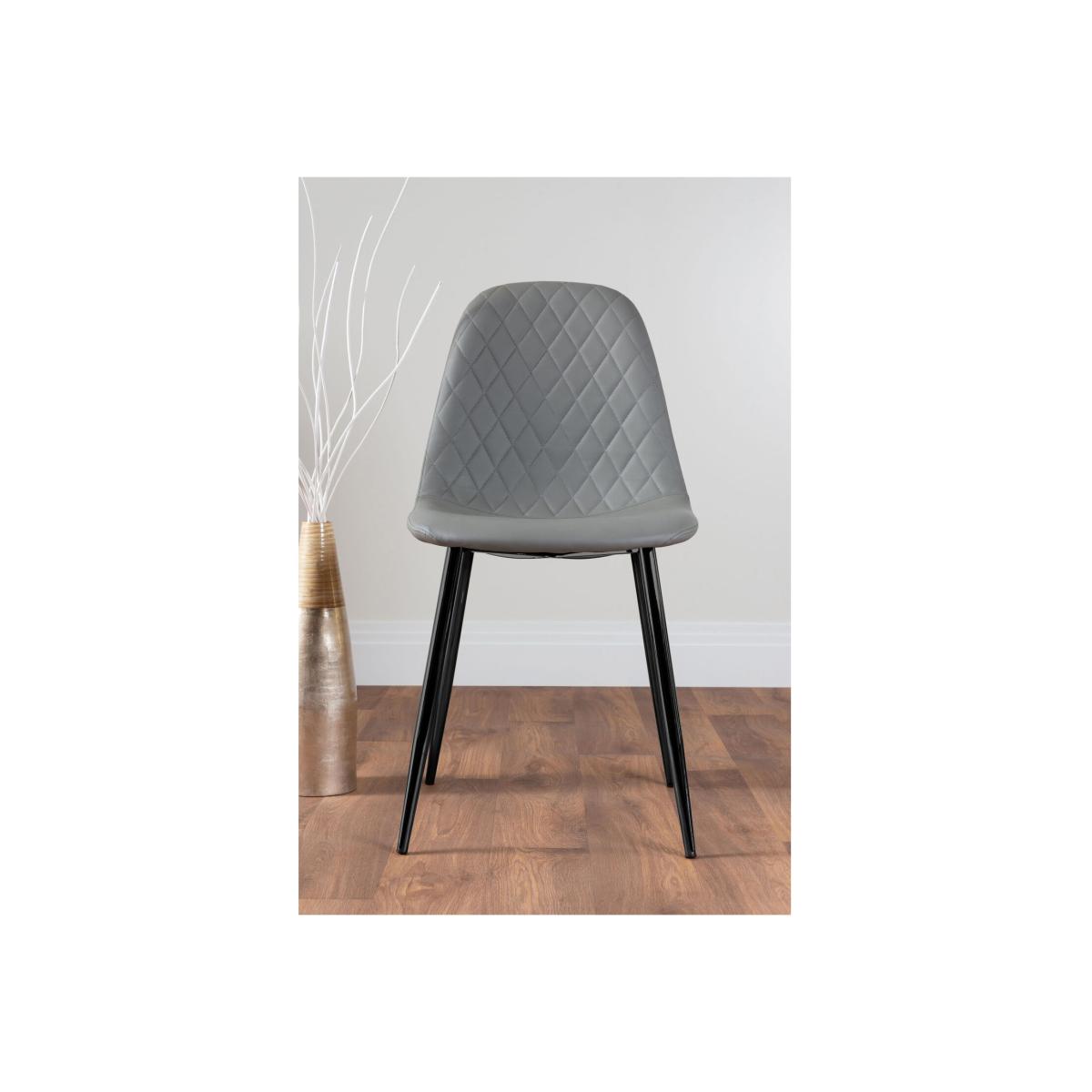 Palma Black Semi Gloss Round Dining Table and 6 Corona Black Leg Chairs - Grey – image 1