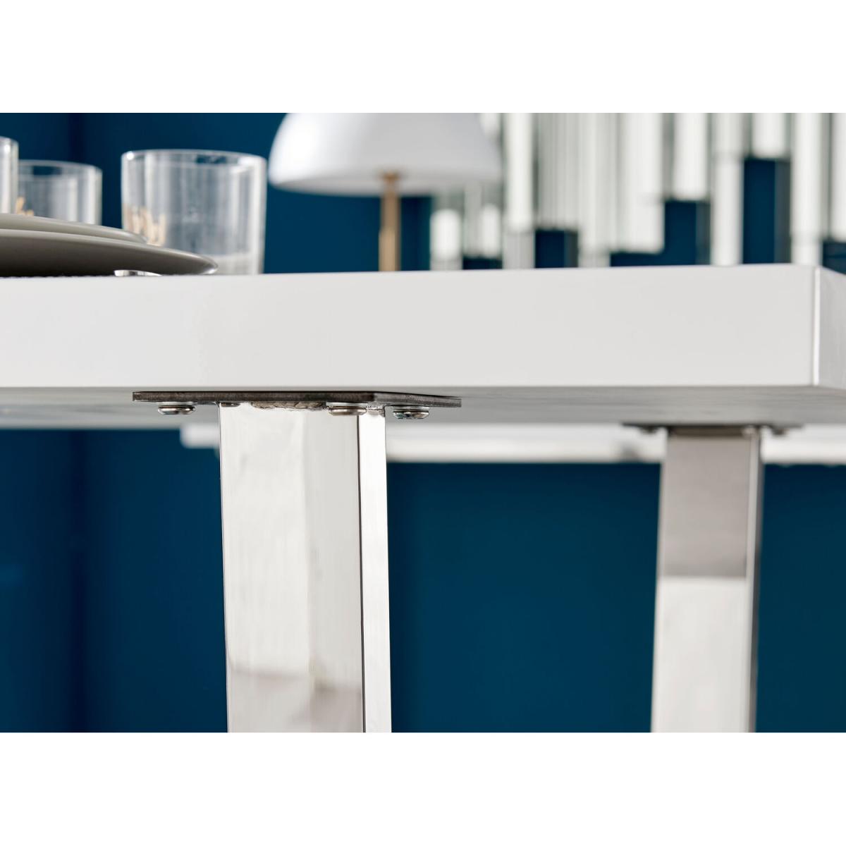 Kylo White High Gloss Dining Table  6 Corona Gold Leg Chairs - White – image 12