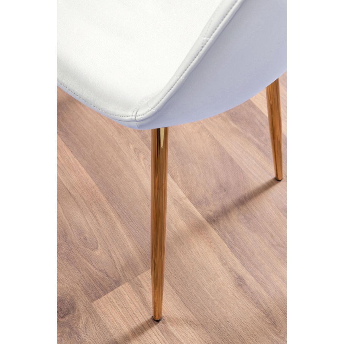 Kylo White High Gloss Dining Table  6 Corona Gold Leg Chairs - White – image 7
