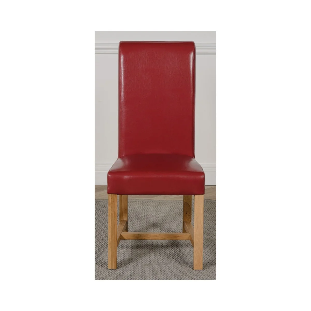 Valencia 160 cm x 90 cm Glass Dining Table and 6 Burgundy Chairs Dining Set - Red – image 3