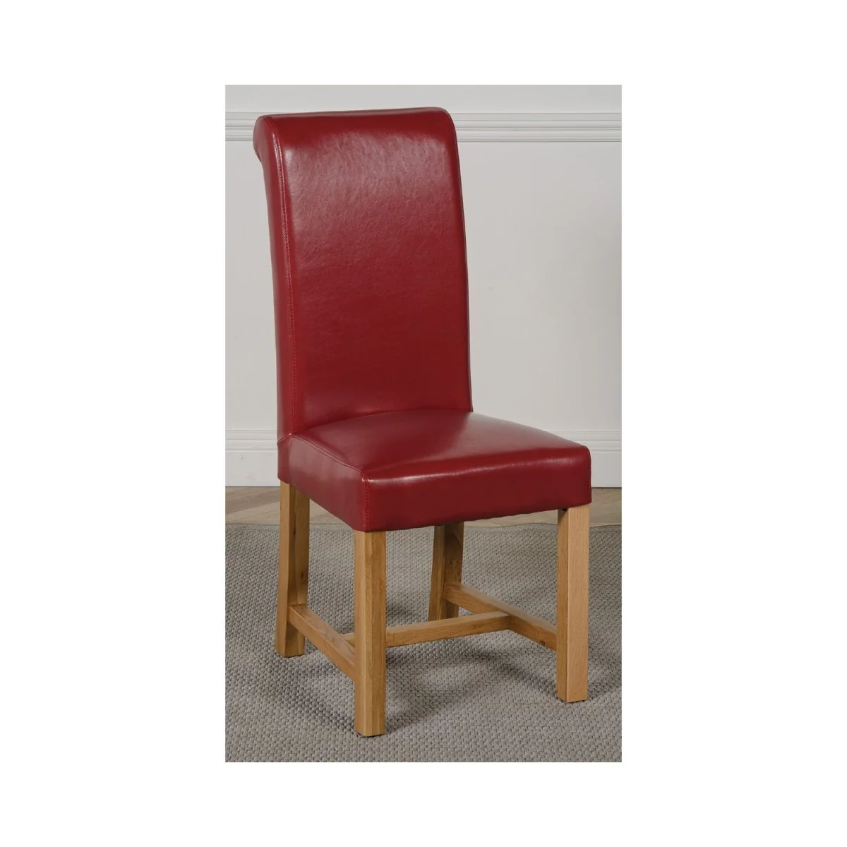 Valencia 160 cm x 90 cm Glass Dining Table and 6 Burgundy Chairs Dining Set - Red – image 4