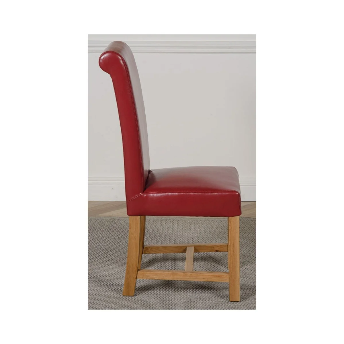Valencia 160 cm x 90 cm Glass Dining Table and 6 Burgundy Chairs Dining Set - Red – image 5