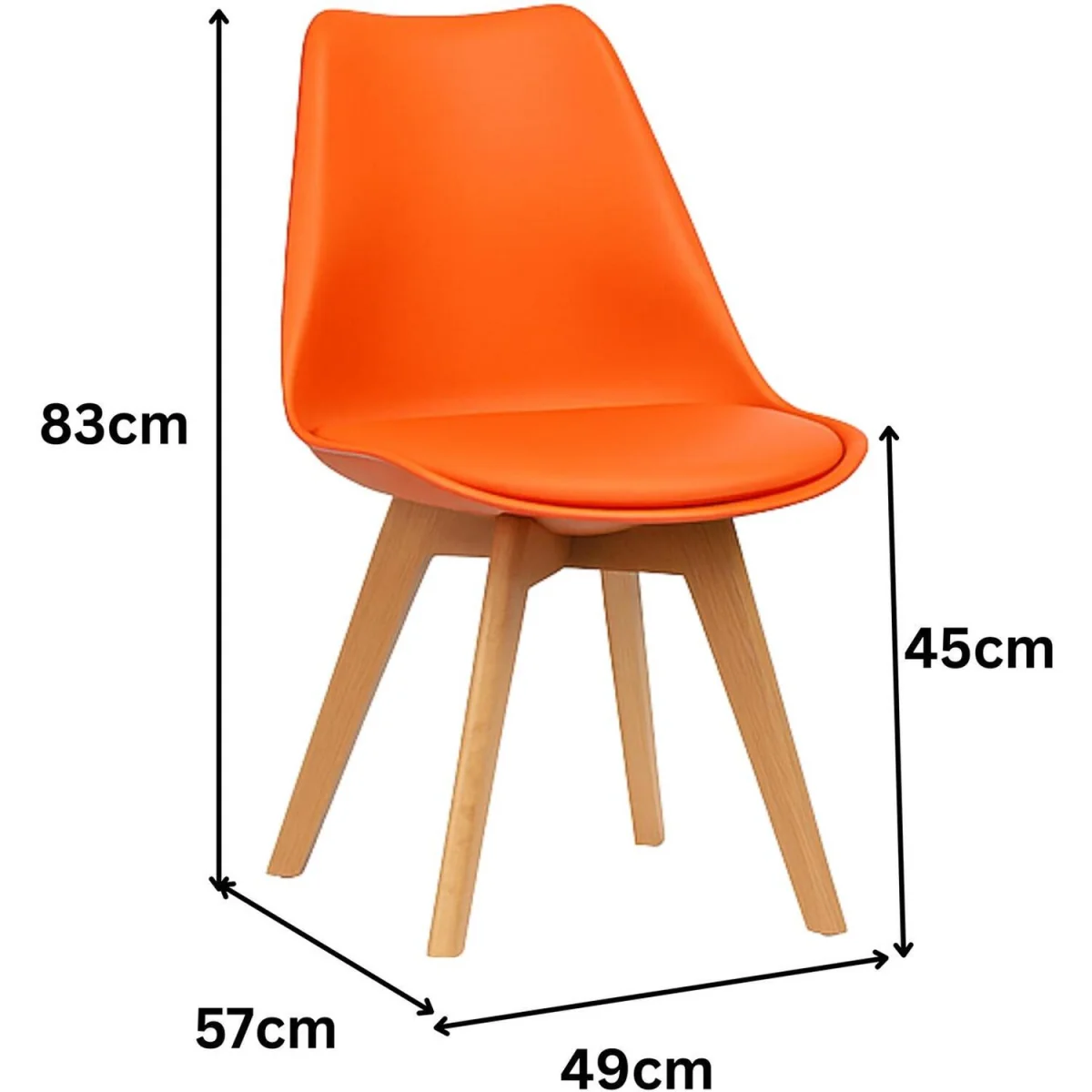 Modern Dining Table with 4 Mix plastic Chairs with faux leather padded seats - Brown – image 4