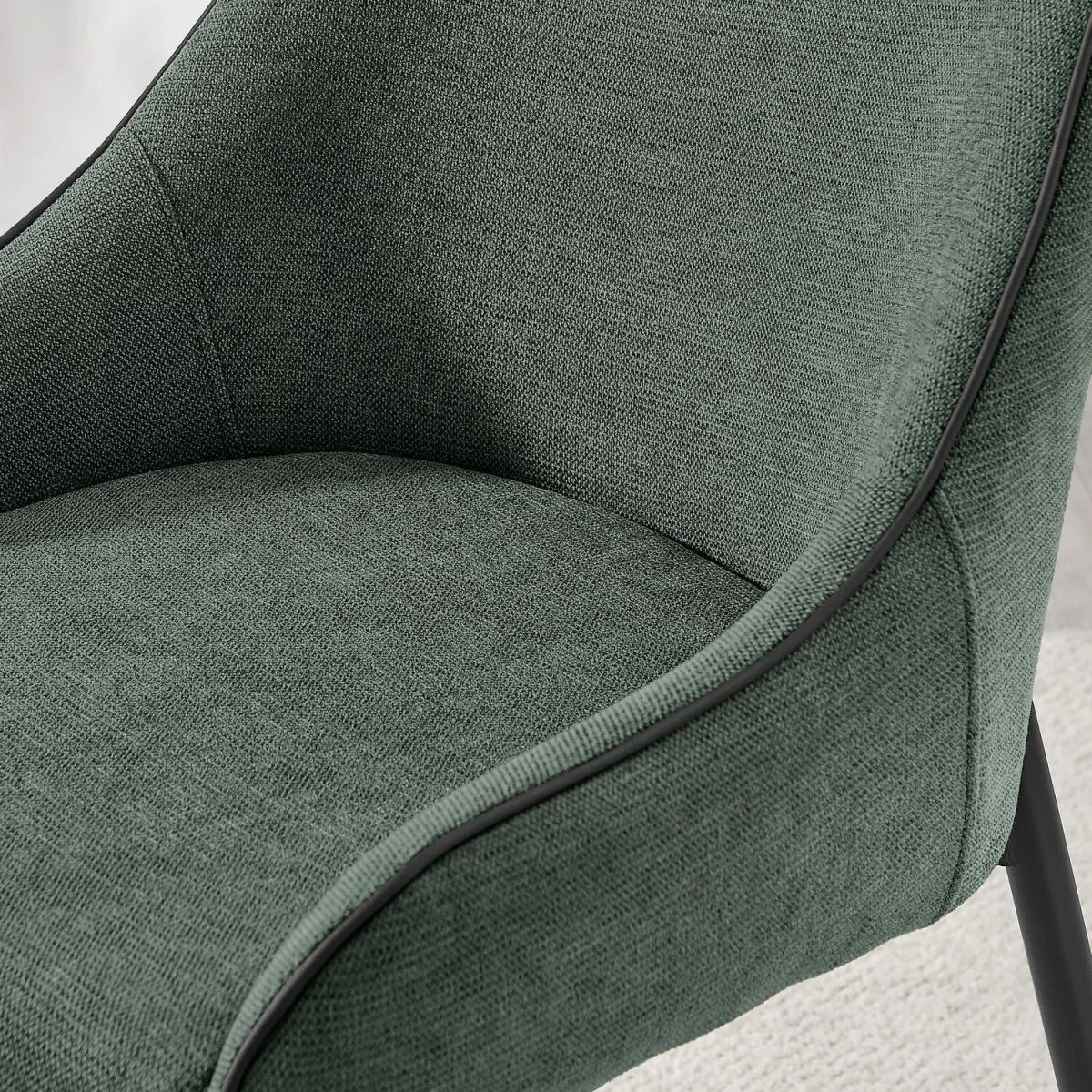 Lulworth Walnut Effect Wood Dining Table 6 Beaumont Chairs - Green – image 2