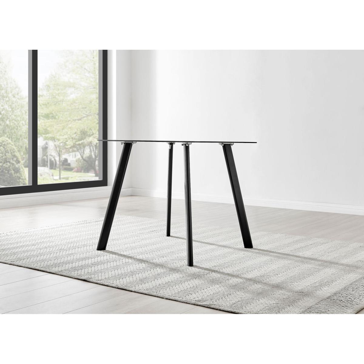 Seattle Glass and Black Leg Square Dining Table and 4 Pesaro Silver Chairs - Green – image 11