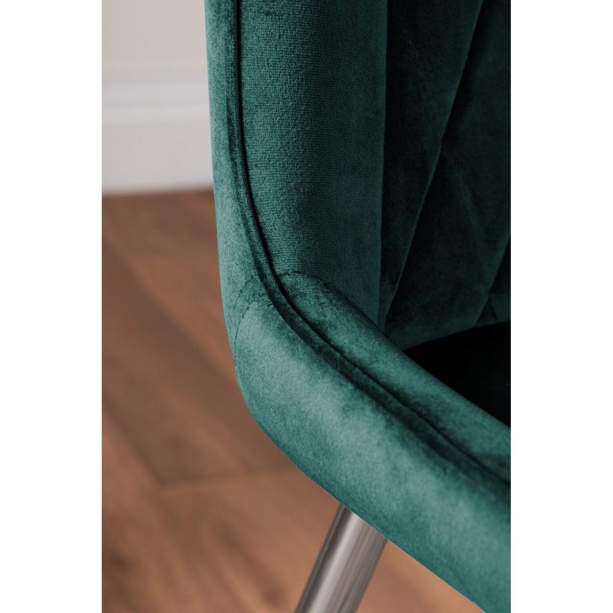 Seattle Glass and Black Leg Square Dining Table and 4 Pesaro Silver Chairs - Green – image 3