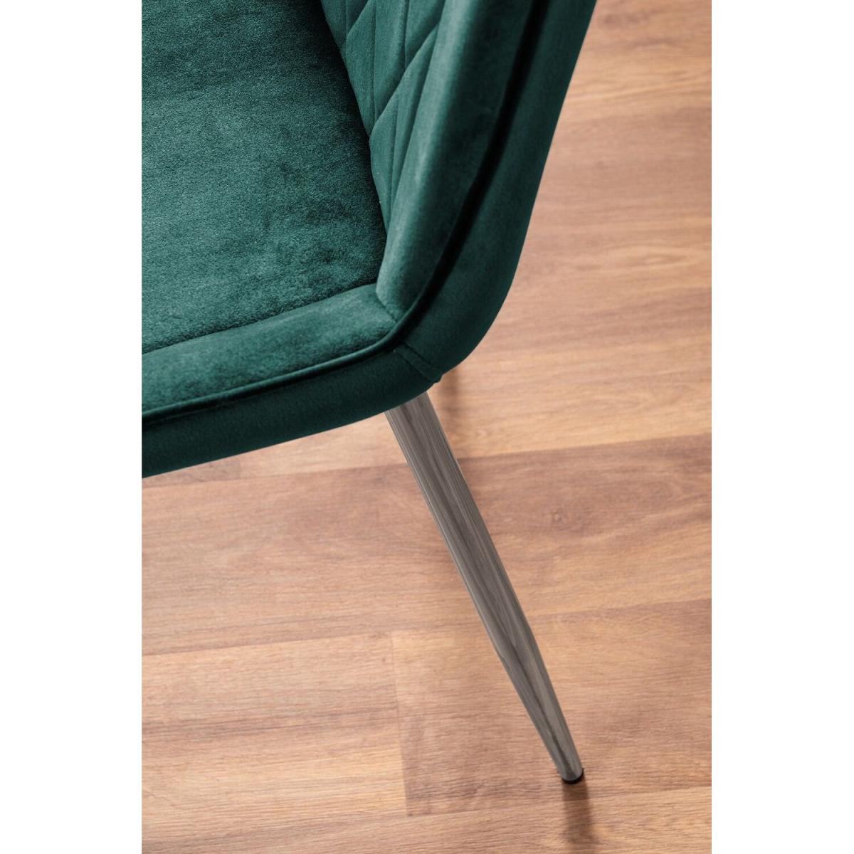 Seattle Glass and Black Leg Square Dining Table and 4 Pesaro Silver Chairs - Green – image 7