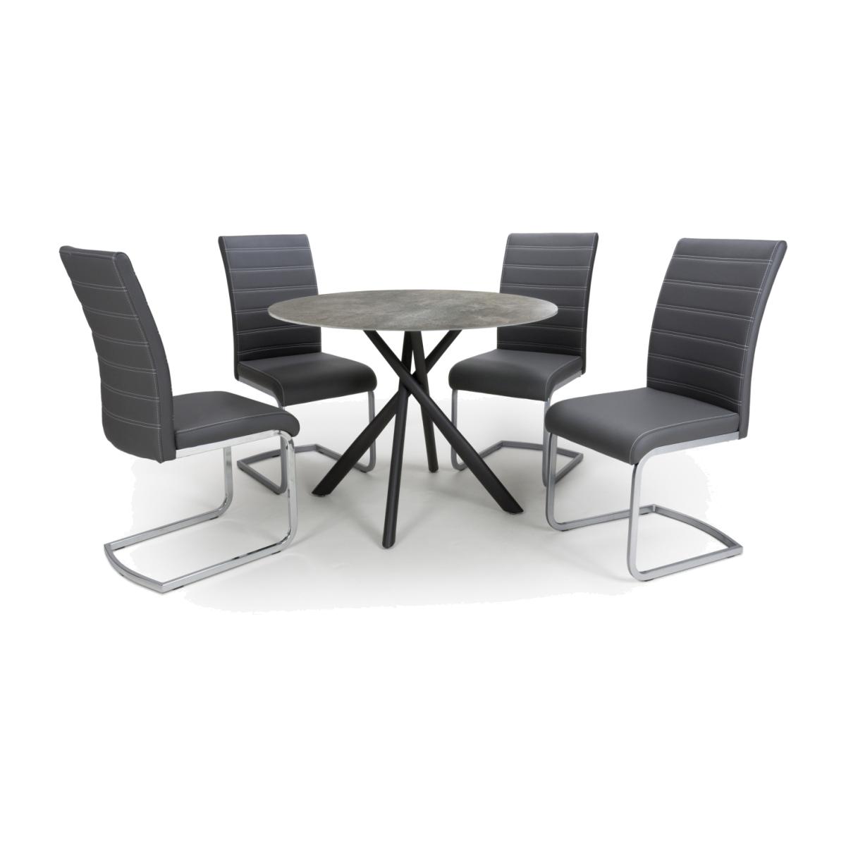 Avesta Grey Table and Callisto Chairs - Grey – image 1