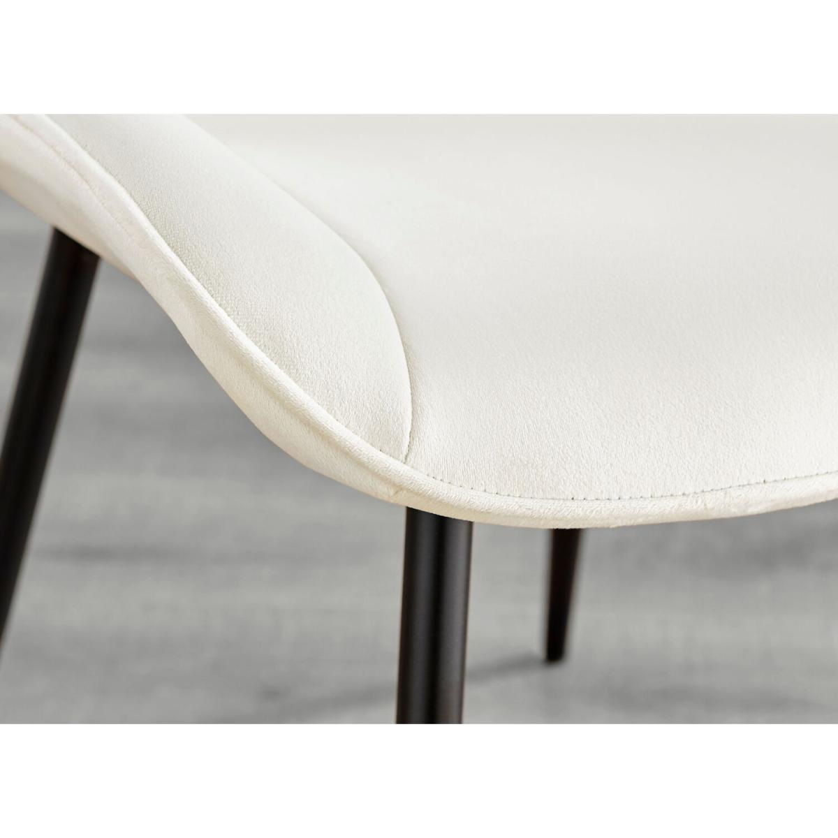 Malmo Glass and Wooden Leg Dining Table and 4 Pesaro Black Leg Chairs - Cream – image 12