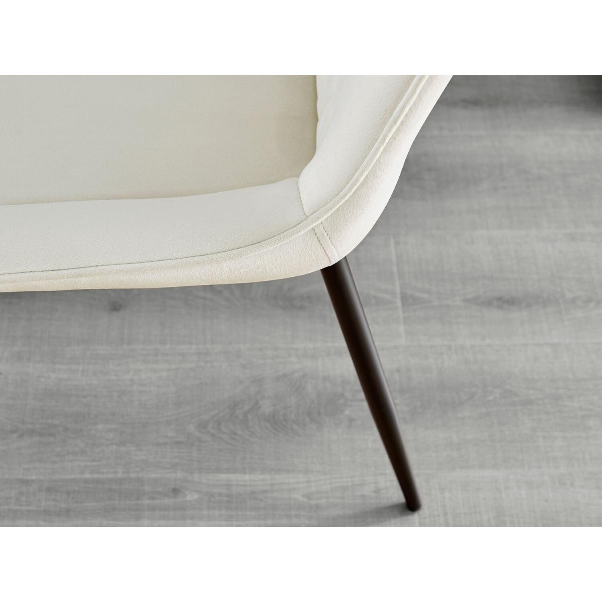 Malmo Glass and Wooden Leg Dining Table and 4 Pesaro Black Leg Chairs - Cream – image 14