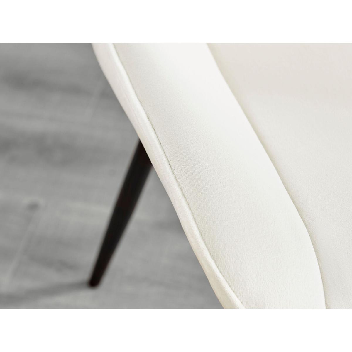 Malmo Glass and Wooden Leg Dining Table and 4 Pesaro Black Leg Chairs - Cream – image 10