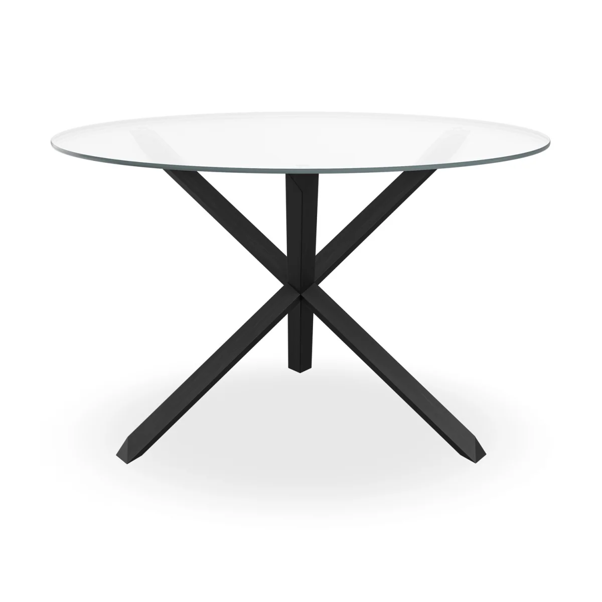 Malvern Glass Top Round Dining Table & 6 Raye Velvet Chairs - Green – image 4