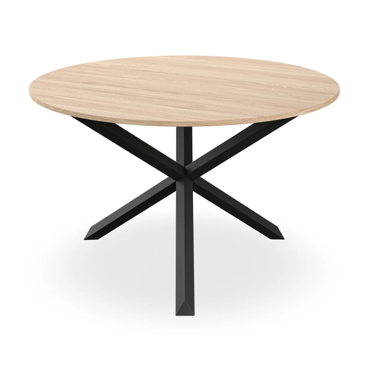 Malvern Oak Effect Top Round Dining Table & 4 Raye Velvet Chairs - Grey – image 4
