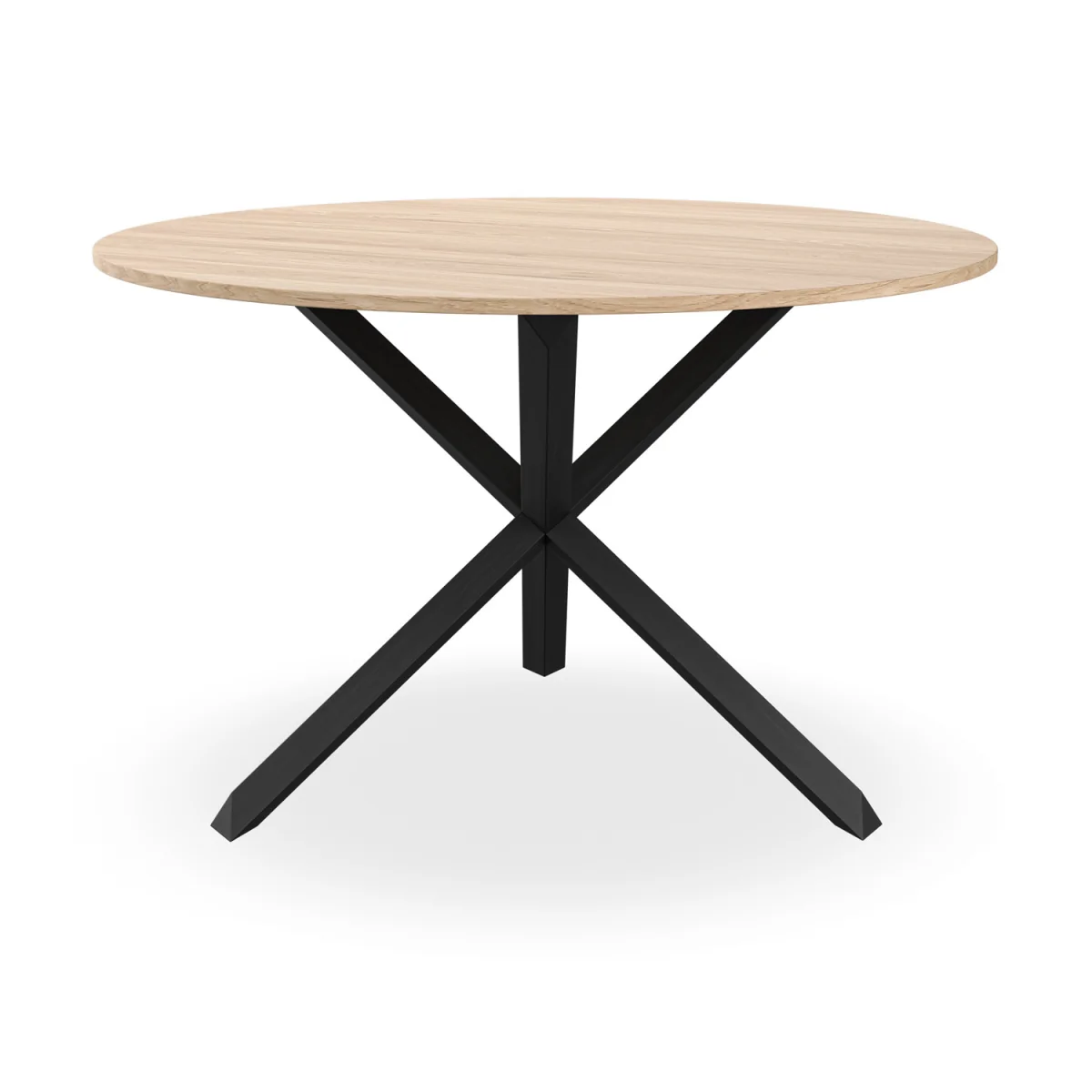 Malvern Oak Effect Top Round Dining Table & 4 Raye Velvet Chairs - Grey – image 5