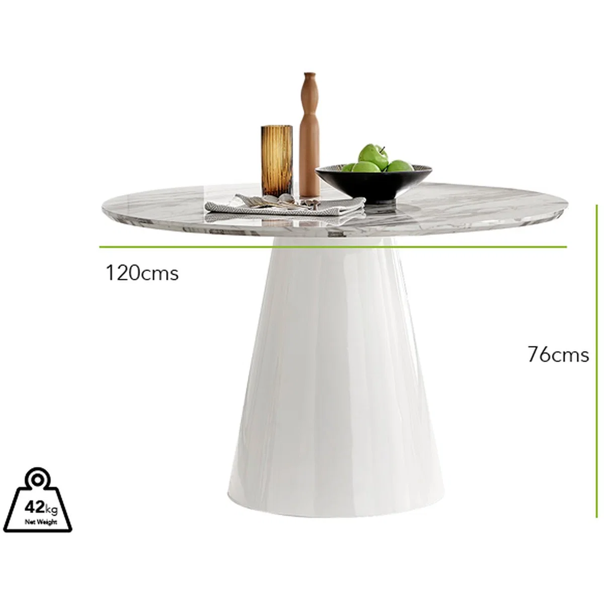 Palma White Marble Effect Dining Table and 4 Milan Chrome Leg Chairs - Mustard – image 11