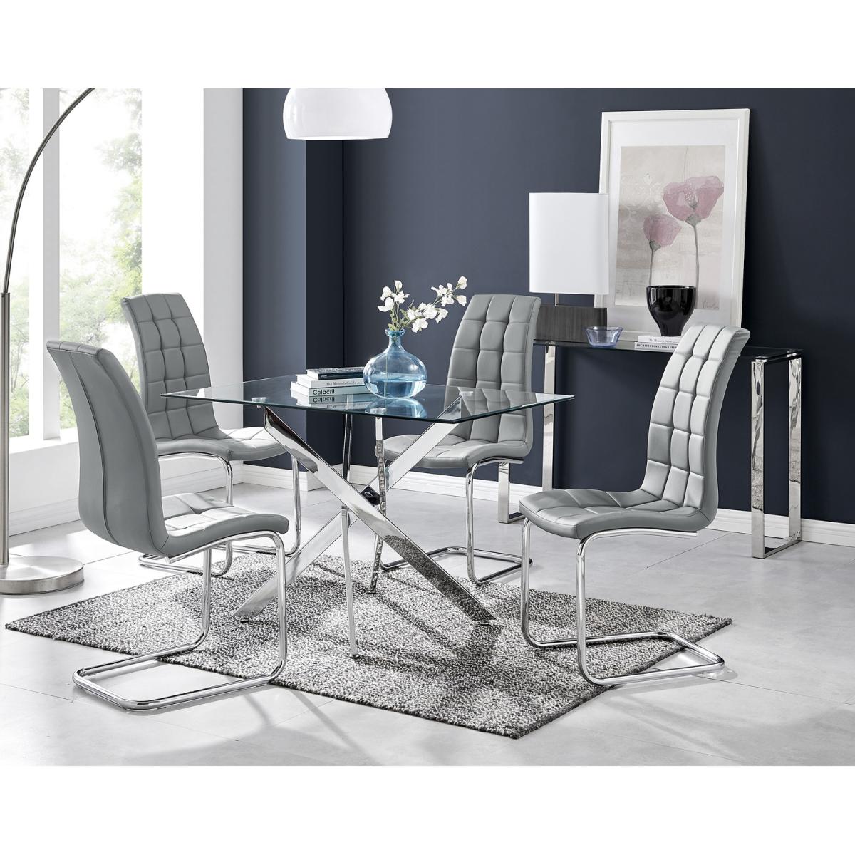 Leonardo Dining Table and 4 Murano Chairs Set - Black – image 19